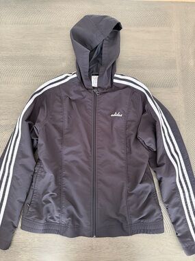 Adidas Black Hooded Track Jacket